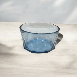 Octagonal Glass Trinket Dish Translucent Blue